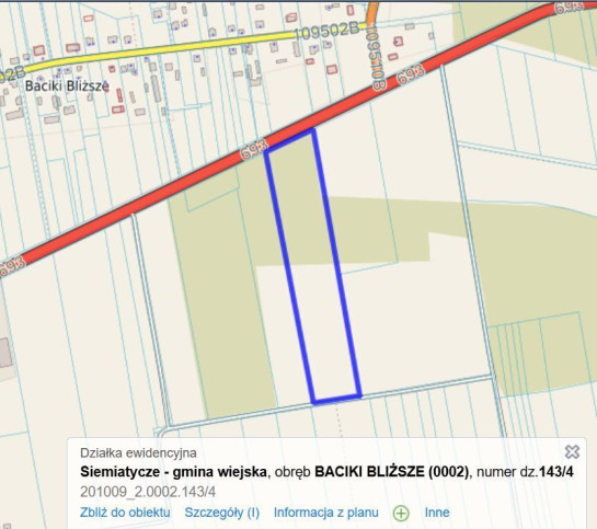 Działka Sprzedaż Baciki Bliższe 1